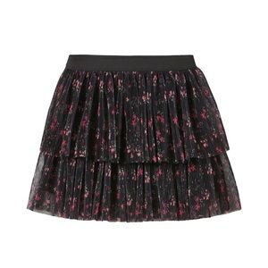 NWT ZARA FLORAL PLEATED TULLE SKIRT , SIZE 8